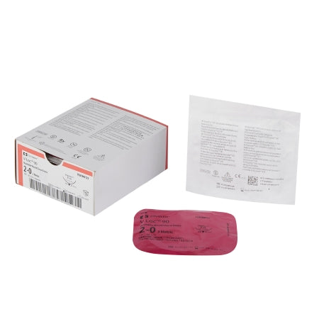 Covidien  VLOCM0125 Absorbable Suture with Needle V-Loc 90 Wound Closure Device Polyester P-14 3/8 Circle Precision Reverse Cutting Needle Size 2 - 0 Barbed Monofilament