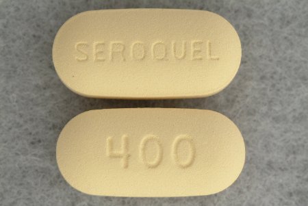 AstraZeneca Pharmaceuticals  00310027910 Seroquel Quetiapine Fumarate 400 mg Tablet Bottle 100 Tablets