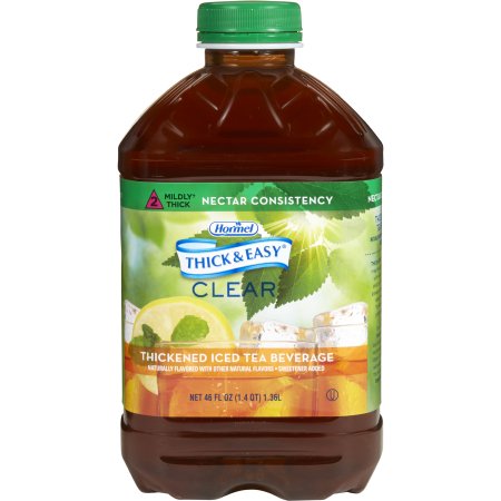 Hormel Food Sales 28702 Thickened Beverage Thick & Easy 46 oz. Bottle Iced Tea Flavor Liquid IDDSI Level 2 Mildly Thick