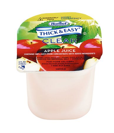 Hormel Food Sales 12687 Thickened Beverage Thick & Easy 4 oz. Portion Cup Apple Flavor Liquid IDDSI Level 3 Moderately Thick/Liquidized