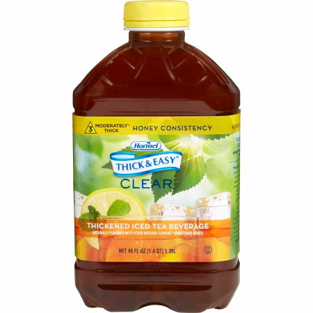 Hormel Food Sales 45587 Thickened Beverage Thick & Easy 46 oz. Bottle Iced Tea Flavor Liquid IDDSI Level 3 Moderately Thick/Liquidized