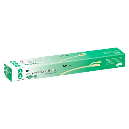 Dynarex  4960 Foley Catheter 2-Way Standard Tip 30 cc Balloon 20 Fr. Silicone Coated Latex