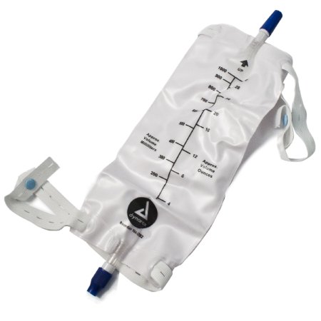 Dynarex  4282 Urinary Leg Bag Anti-Reflux Valve Sterile Fluid Path 1000 mL Vinyl