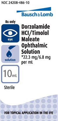 Bausch & Lomb  24208048610 Dorzolamide HCl / Timolol Maleate 2% - 0.5% Solution Dropper Bottle 10 mL