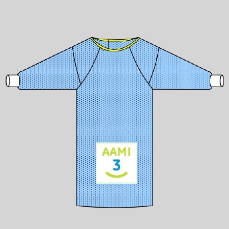 Welmed 1231-100XXL Non-Reinforced Surgical Gown with Towel Protect5 2X-Large Blue Sterile AAMI Level 3 Disposable