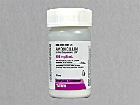 Teva  00093416176 Amoxicillin 400 mg / 5 mL Suspension Bottle 50 mL