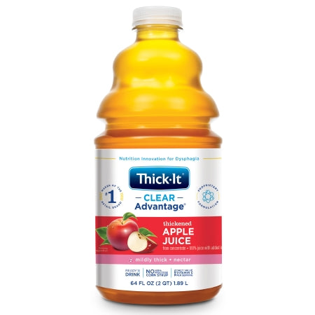 Kent Precision Foods B454-A5044 Thickened Beverage Thick-It Clear Advantage 64 oz. Bottle Apple Flavor Liquid IDDSI Level 2 Mildly Thick