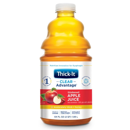 Kent Precision Foods B456-A5044 Thickened Beverage Thick-It Clear Advantage 64 oz. Bottle Apple Flavor Liquid IDDSI Level 3 Moderately Thick/Liquidized