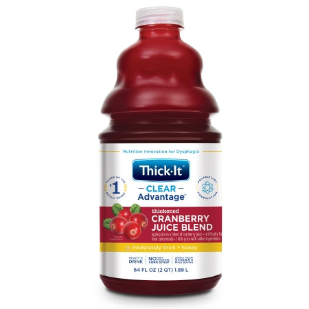 Kent Precision Foods B460-A5044 Thickened Beverage Thick-It Clear Advantage 64 oz. Bottle Cranberry Flavor Liquid IDDSI Level 3 Moderately Thick/Liquidized