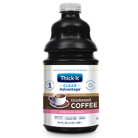 Kent Precision Foods B466-A5044 Thickened Beverage Thick-It Clear Advantage 64 oz. Bottle Coffee Flavor Liquid IDDSI Level 2 Mildly Thick