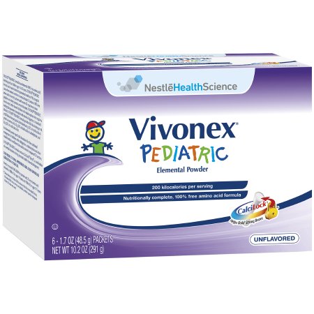 Nestle Healthcare Nutrition 07131000 Pediatric Oral Supplement Vivonex Pediatric 1.7 oz. Individual Packet Powder Free Amino Acids Impaired GI Function