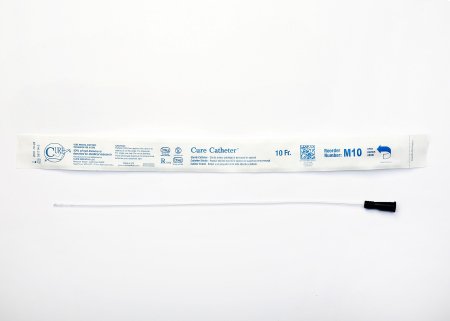 Cure Medical  M10 Urethral Catheter Cure Catheter Straight Tip Uncoated PVC 10 Fr. 16 Inch