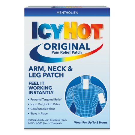 Chattem  41167000841 Topical Pain Relief Icy Hot 5% Strength Menthol Patch 5 per Box