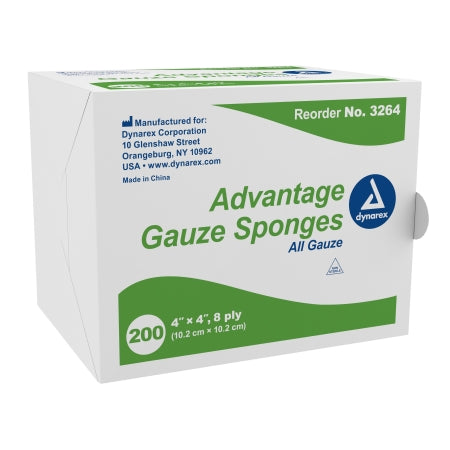 Dynarex  3264 Gauze Sponge Advantage 4 X 4 Inch 20 per Pack NonSterile 8-Ply Square