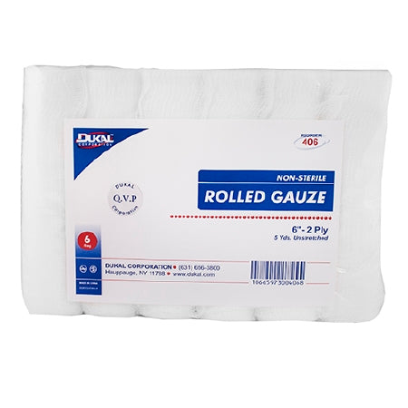 Dukal  406 Conforming Bandage Dukal 6 Inch X 5 Yard 6 per Pack NonSterile 2-Ply Roll Shape