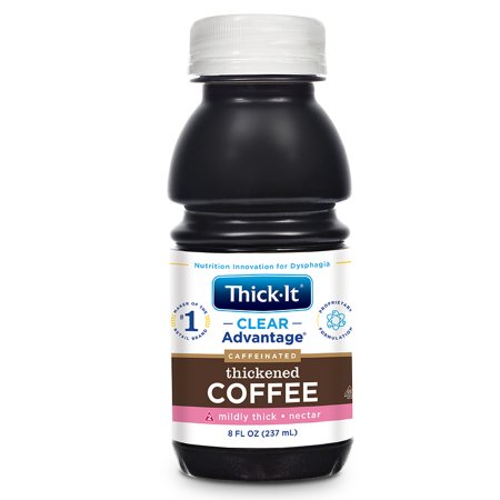 Kent Precision Foods B467-L9044 Thickened Beverage Thick-It Clear Advantage 8 oz. Bottle Coffee Flavor Liquid IDDSI Level 2 Mildly Thick