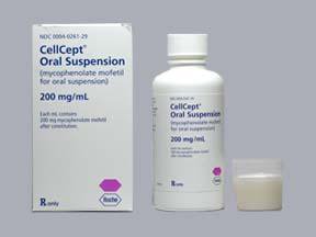 Roche  00004026129 Cellcept Mycophenolate Mofetil 200 mg / mL Suspension Bottle 175 mL