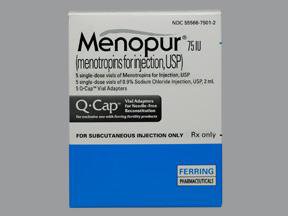 Ferring Laboratories  55566750102 Menopur Menotropins 75 IU Injection Single-Dose Vial 2 mL