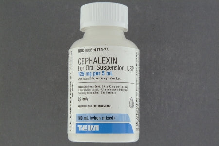 Teva  00093417573 Cephalexin 125 mg / 5 mL Suspension Bottle 100 mL