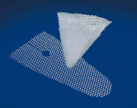 Medtronic MITG  PNP8X3 Hernia Repair Mesh Parietex Plug and Patch System Partially Absorbable Knitted Polyester Monofilament / Polylactic Acid (PLA) 8 cm Diameter Round Plug with Keyhole Patch Style