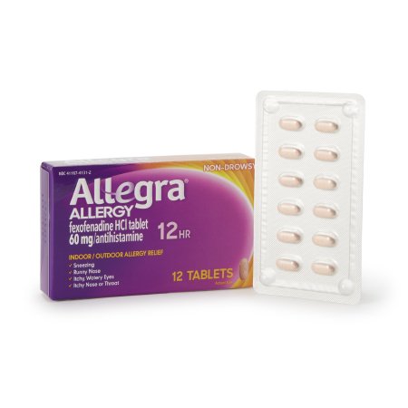 Chattem  41167413102 Allergy Relief Allegra 60 mg Strength Tablet 12 per Box