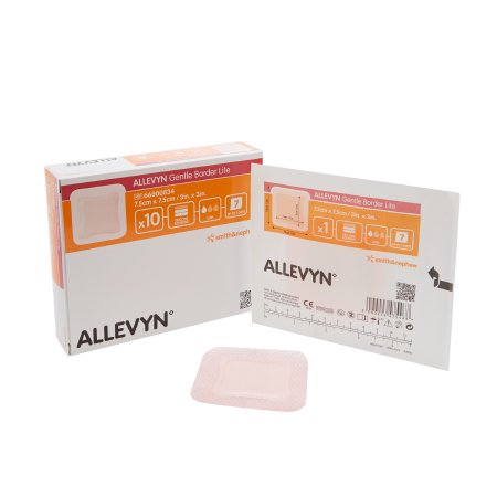 Smith & Nephew  66800834 Thin Foam Dressing Allevyn Gentle Border Lite 3 X 3 Inch With Border Film Backing Silicone Gel Adhesive Square Sterile