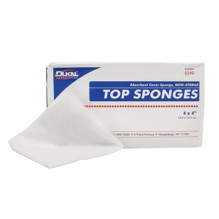 Dukal  5340 Nonwoven Sponge Dukal 4 X 4 Inch 100 per pack NonSterile 8-Ply Square