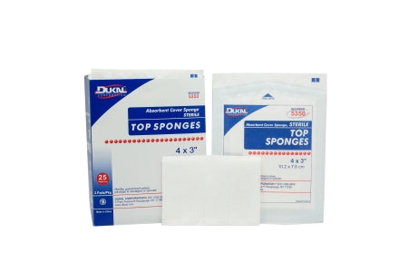 Dukal  5350 Nonwoven Sponge Dukal 3 X 4 Inch 2 per Pack Sterile 8-Ply Rectangle