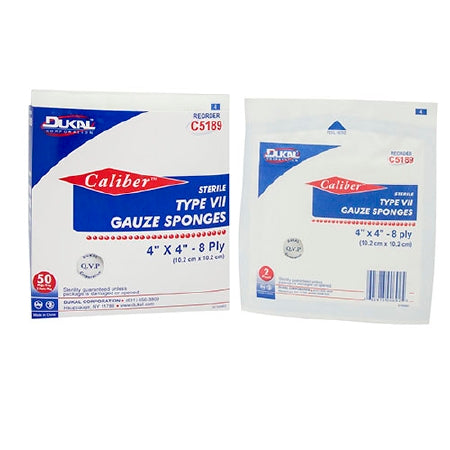 Dukal  C5189 Gauze Sponge Caliber 4 X 4 Inch 2 per Pack Sterile 8-Ply Square