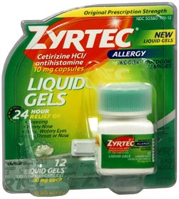 J & J Sales  50580077912 Allergy Relief Zyrtec 10 mg Strength Liqui-Gel 12 per Bottle