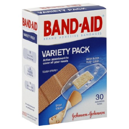 Johnson & Johnson Consumer  111907500 Adhesive Strip Band-Aid Variety Pack Assorted Sizes Fabric / Plastic Assorted Shapes Clear / Tan Sterile