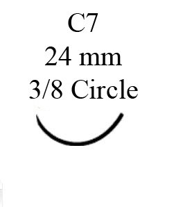 Surgical Specialties  555B Absorbable Suture with Needle LOOK Plain Gut C-7 3/8 Circle Reverse Cutting Needle Size 2 - 0