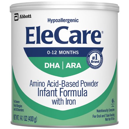 Abbott Nutrition 55251 Infant Formula EleCare 14.1 oz. Can Powder Iron Food Allergies