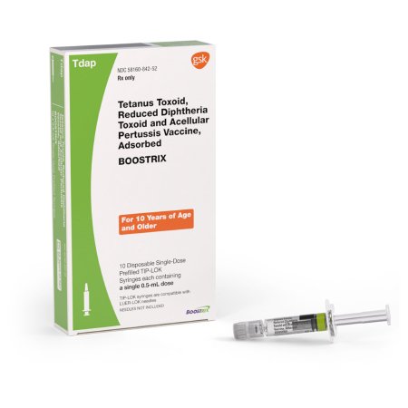 Glaxo Smith Kline  58160084252 Boostrix Tdap Booster Vaccine Indicated for People 10 Years of Age and Older Tetanus Toxoid, Reduced Diphtheria Toxoid and Acellular Pertussis Vaccine, Adsorbed Injection Prefilled Syringe 0.5 mL