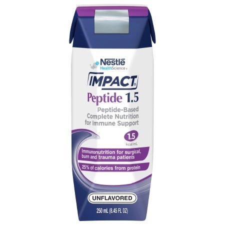 Nestle Healthcare Nutrition 10043900974009 Tube Feeding Formula Impact Peptide 1.5 Unflavored Liquid 250 mL Carton