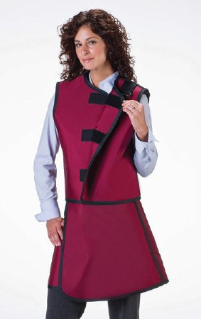 Wolf X-Ray 66082-22 X-Ray Apron with Thyroid Collar Navy Blue Wraparound Style Medium