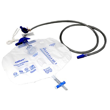 Amsino International  AS32600 Urinary Drain Bag AMSure Anti-Reflux Valve Sterile 2000 mL Vinyl