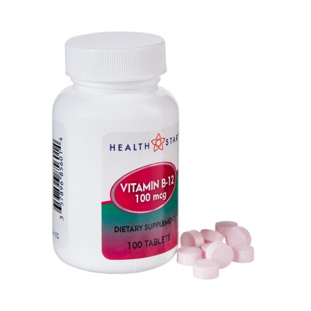 Geri-Care  856-01-GCP Vitamin Supplement Geri-Care Vitamin B12 100 mcg Strength Tablet 100 per Bottle