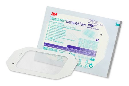 3M  1686 Transparent Film Dressing 3M Tegaderm 4 X 4-3/4 Inch Frame Style Delivery Rectangle Sterile