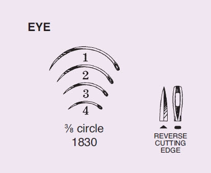 Anchor Products  1830-3DC Reverse Cutting Suture Needle Anchor Eye Type Size 3 Needle Single Use