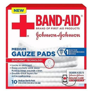 Johnson & Johnson Consumer  00381371165704 Gauze Sponge Band-Aid 3 X 3 Inch 1 per Pack Sterile Square