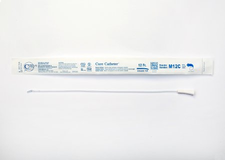 Cure Medical  M12C Urethral Catheter Cure Catheter Coude Tip Uncoated PVC 12 Fr. 16 Inch