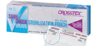 SPS Medical Supply  SCM2 Sterilization Pouch Sure-Check Ethylene Oxide (EO) Gas / Steam 5-1/4 X 10 Inch Transparent Self Seal Film