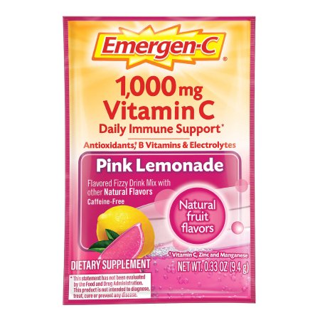 Pfizer 07631430204 Oral Supplement Emergen-C Daily Immune Support Pink Lemonade Flavor Powder 0.30 oz. Individual Packet