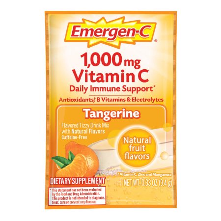 Glaxo Consumer Products 07631430202 Oral Supplement Emergen-C Daily Immune Support Tangerine Flavor Powder 0.30 oz. Individual Packet