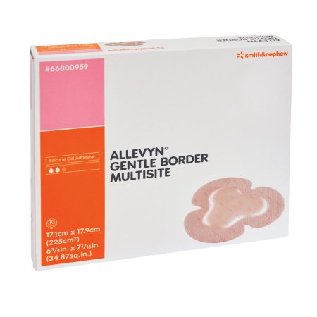 Smith & Nephew  66800959 Foam Dressing Allevyn Gentle Border 6-3/4 X 7-5/8 Inch With Border Film Backing Silicone Gel Adhesive Multisite Sterile