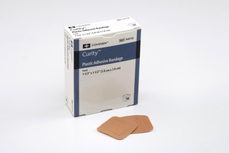 Cardinal  44116 Adhesive Spot Bandage Curity 1-1/2 Inch Plastic Square Tan Sterile