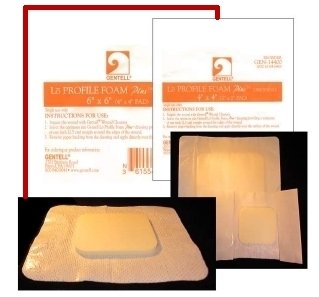 Gentell  GEN-14600C Foam Dressing Gentell Bordered 6 X 6 Inch With Border Waterproof Backing Adhesive Square Sterile