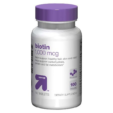 Continental Vitamin Company  07663590090 Biotin Supplement Up&Up Vitamin B7 1000 mcg Strength Tablet 100 per Bottle