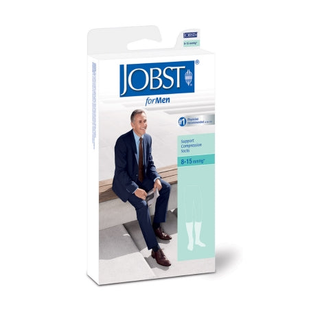 BSN Medical 110332 Compression Socks JOBST for Men Classic Knee High Medium White Closed Toe